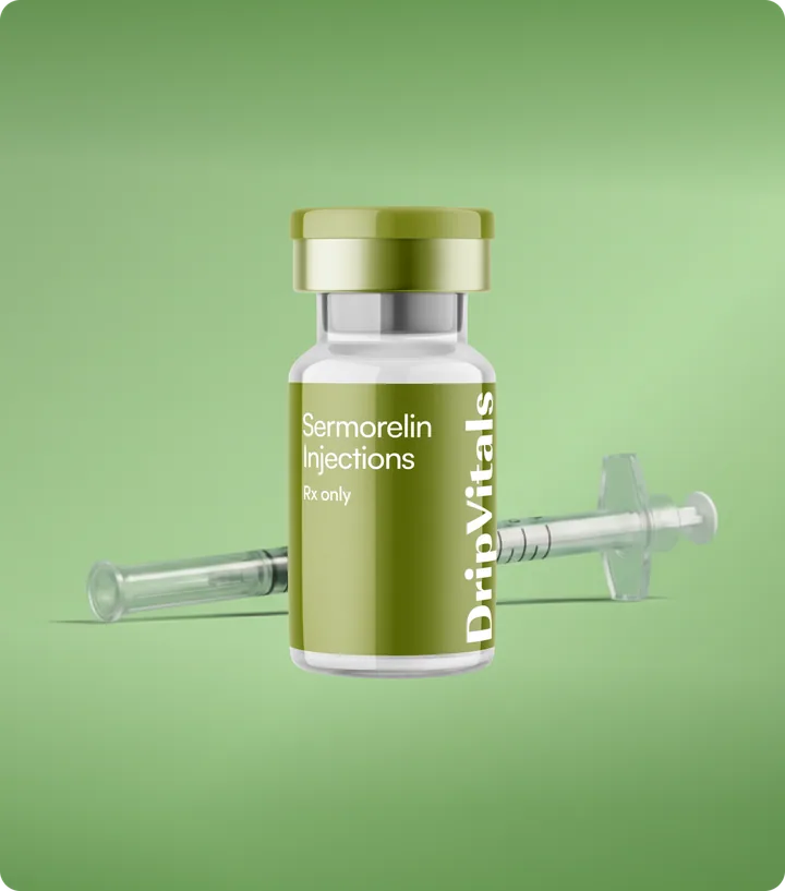Sermorelin vial and home injection supplies