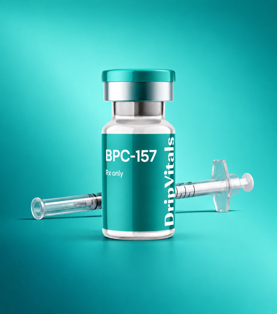 BPC-157 vial and home injection supplies